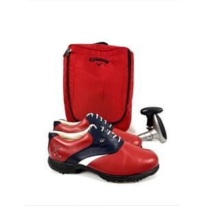 Vintage‎ FootJoy golf shoes Size 8.5 wide With Callaway Carry Bag and Tools